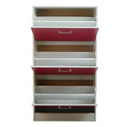 Tủ Giá đỡ Red Nhà Tủ nội thất 3 Tier Flip Drawers Với PVC Xử lý