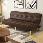 Tiết kiệm không gian Giường sofa nhà bằng da PU màu nâu